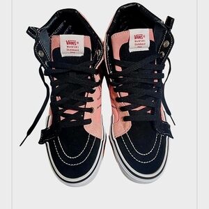 Vans Black and Pink Skate Sneakers with Classic Silhouette
